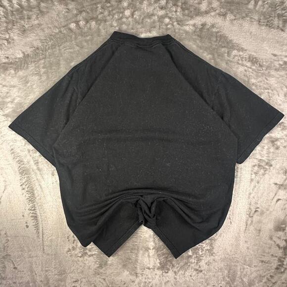 Vintage 80’s Jerzees Canis Lupas Gray Wolf Montana Black Graphic T-shirt Size L - Picture 2 of 6